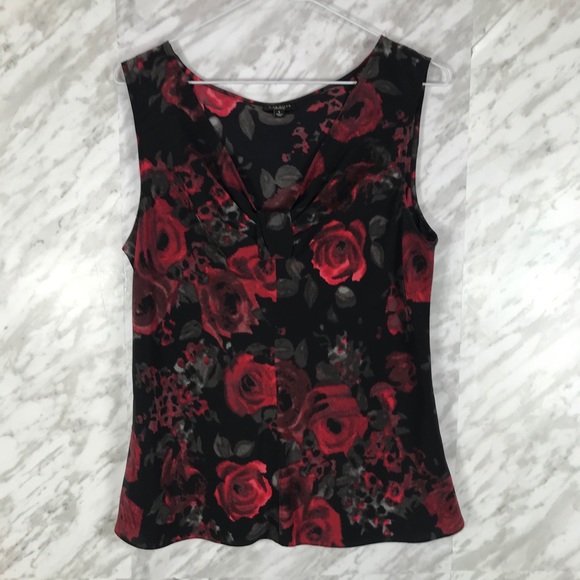 Talbots 100% Silk Rose Sleeveless Blouse Size 8 - Picture 2 of 6